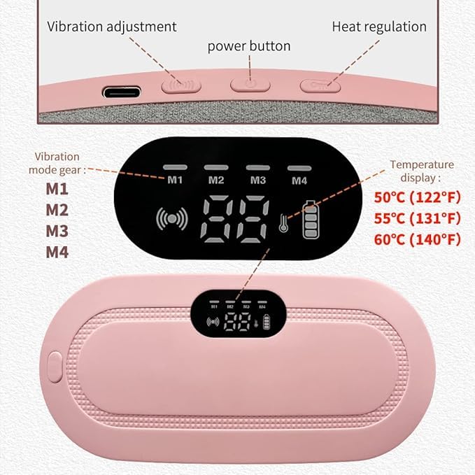 Pink electronic device with digital display and temperature control on a white background